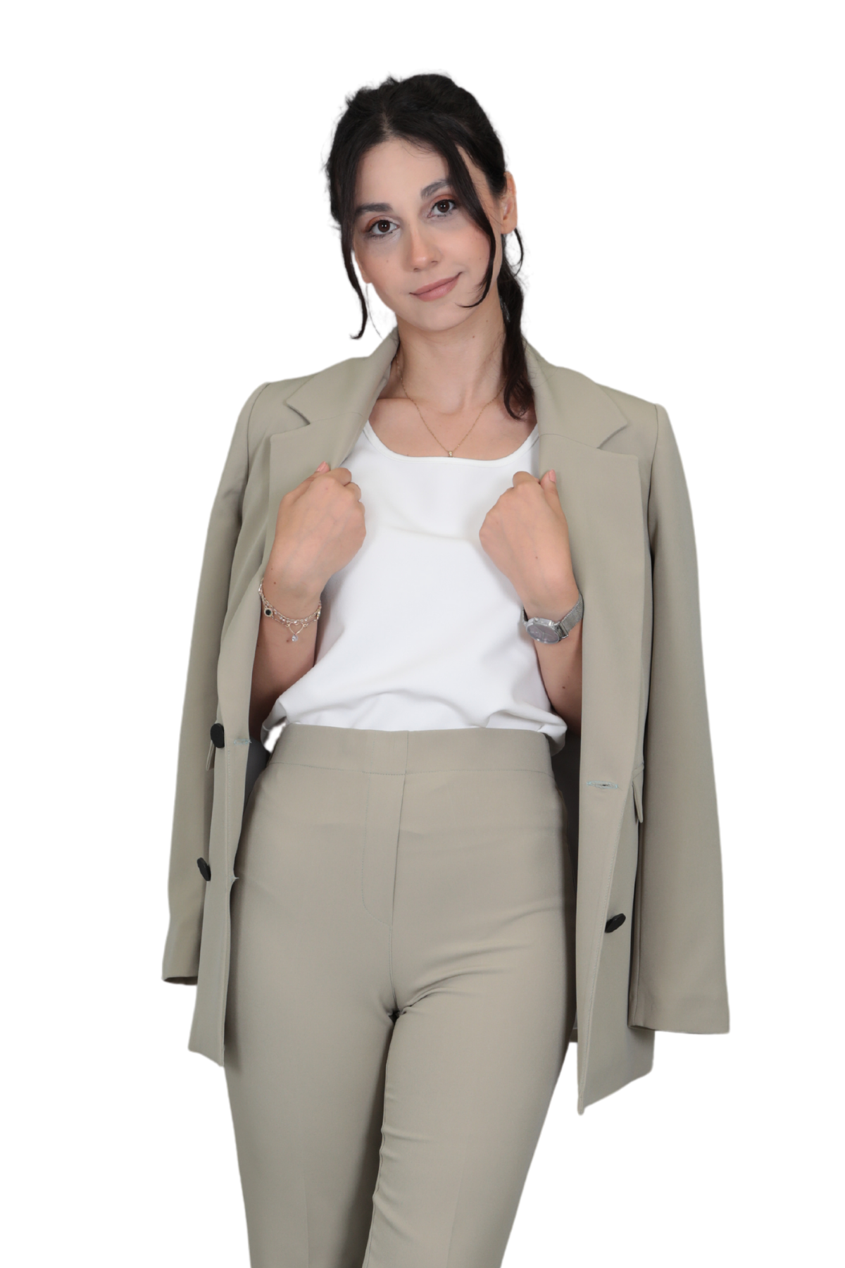 Erkek Yaka Kruvaze Blazer Ceket-Bambu - 1034100
