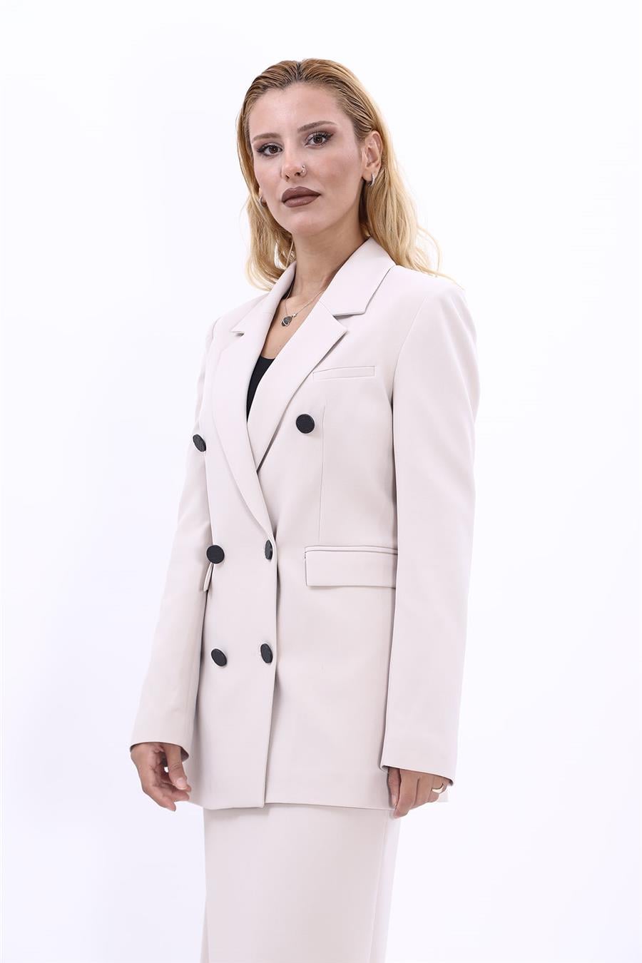Blazer Ceket-Bej