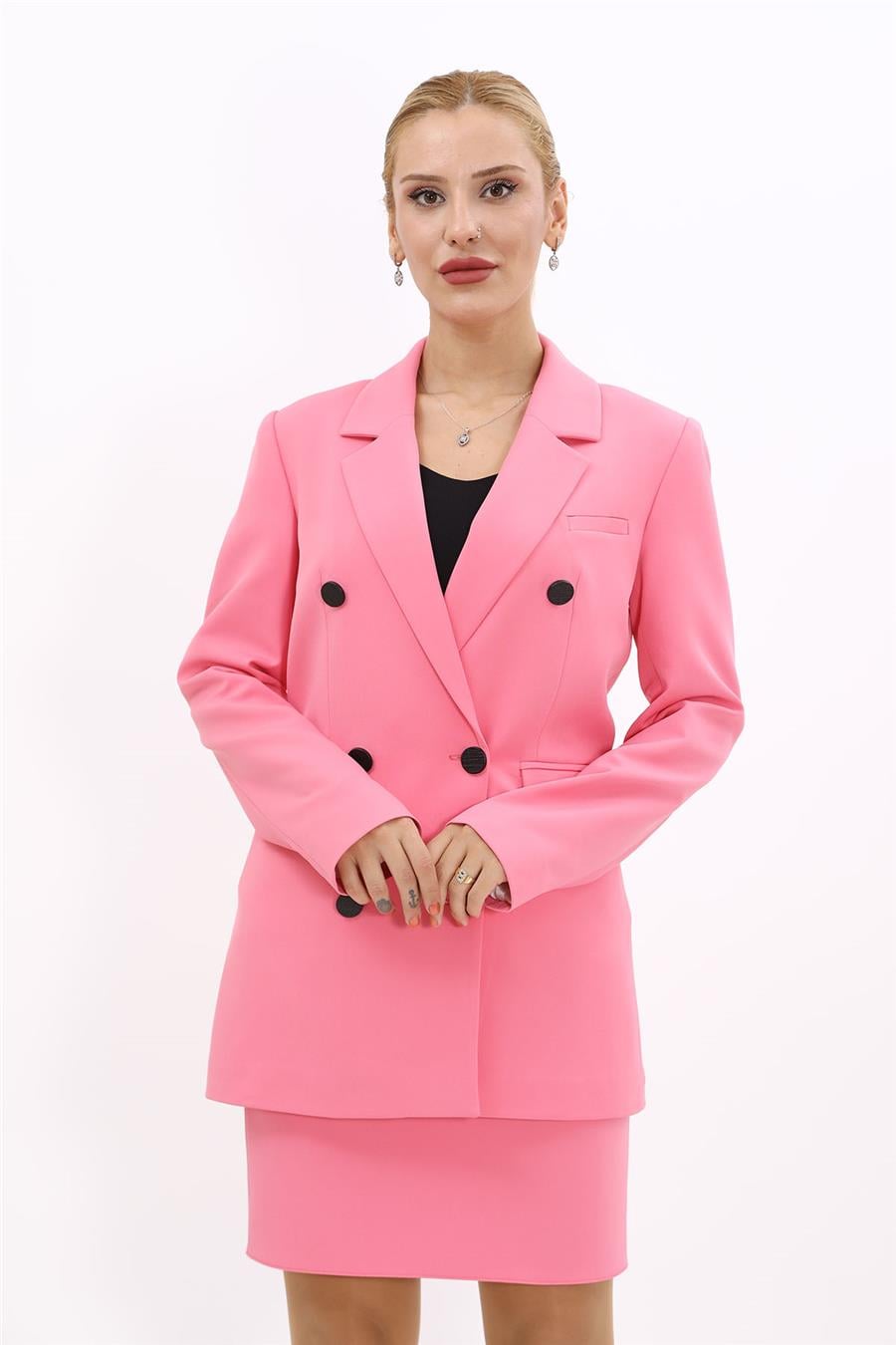 Blazer Ceket-Pembe