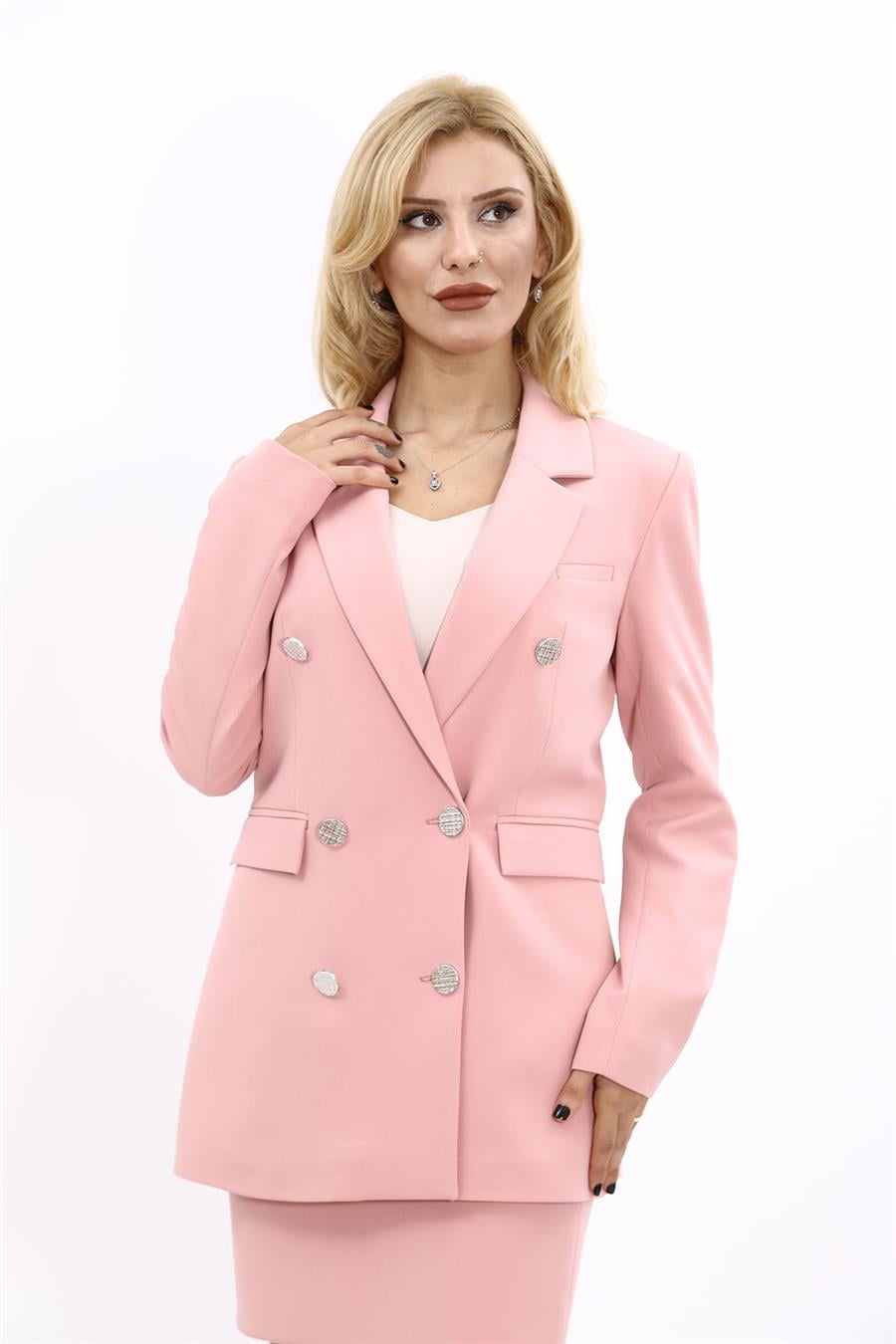 Blazer Ceket-Pudra