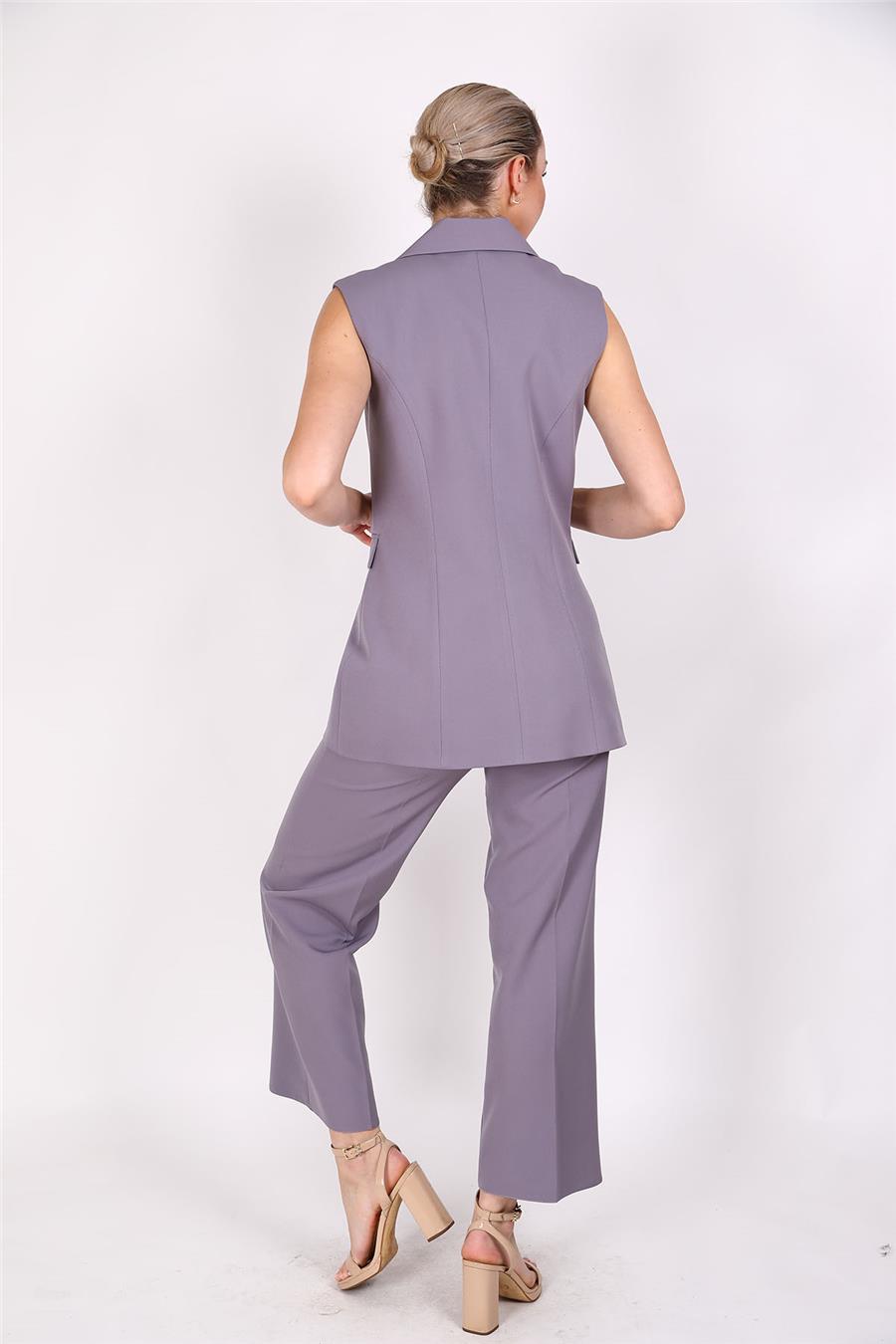 Blazer  Yelek & Bol Paça Pantolon-Antrasit - 1523520