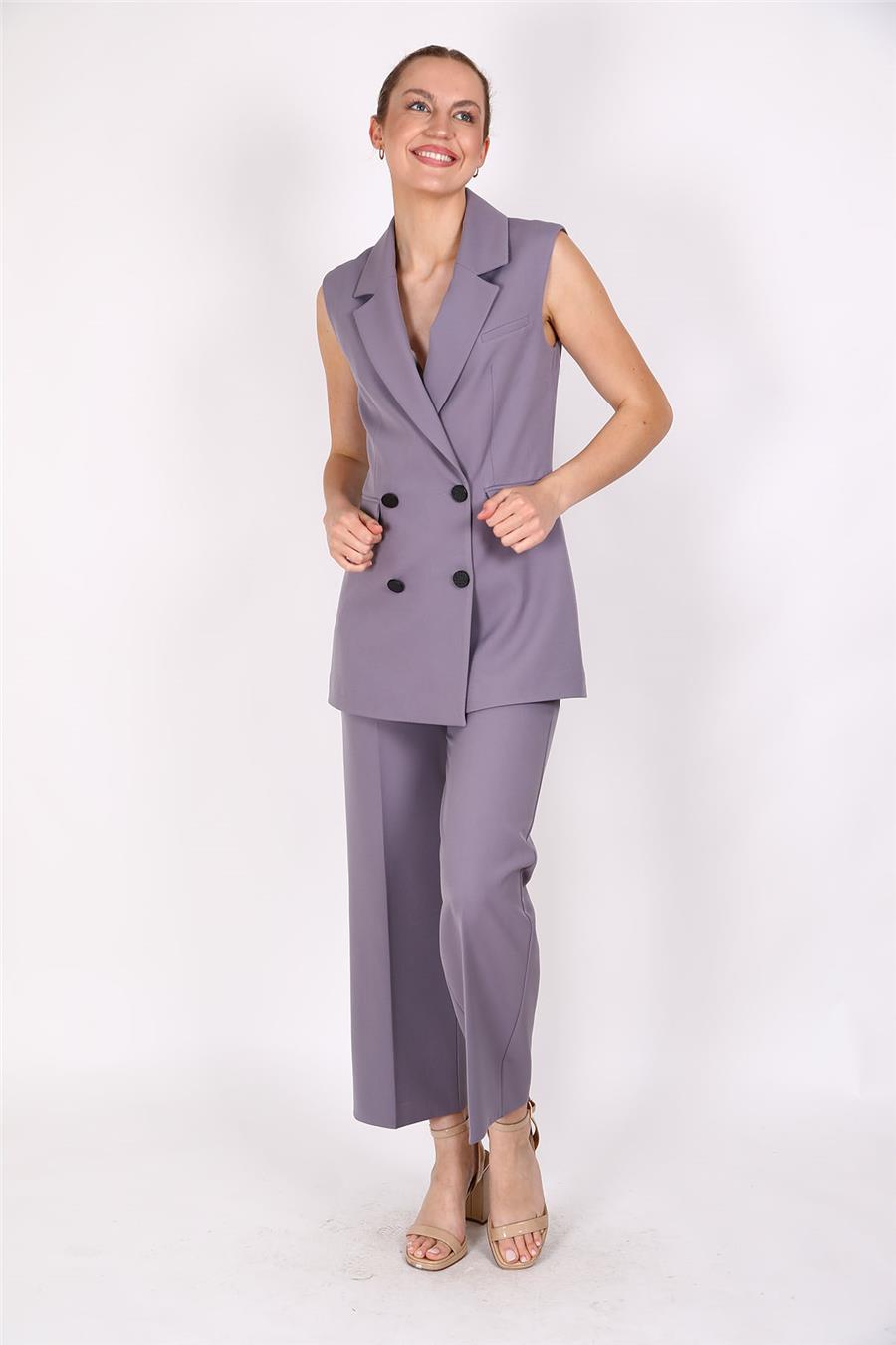 Blazer  Yelek & Bol Paça Pantolon-Antrasit - 1523520