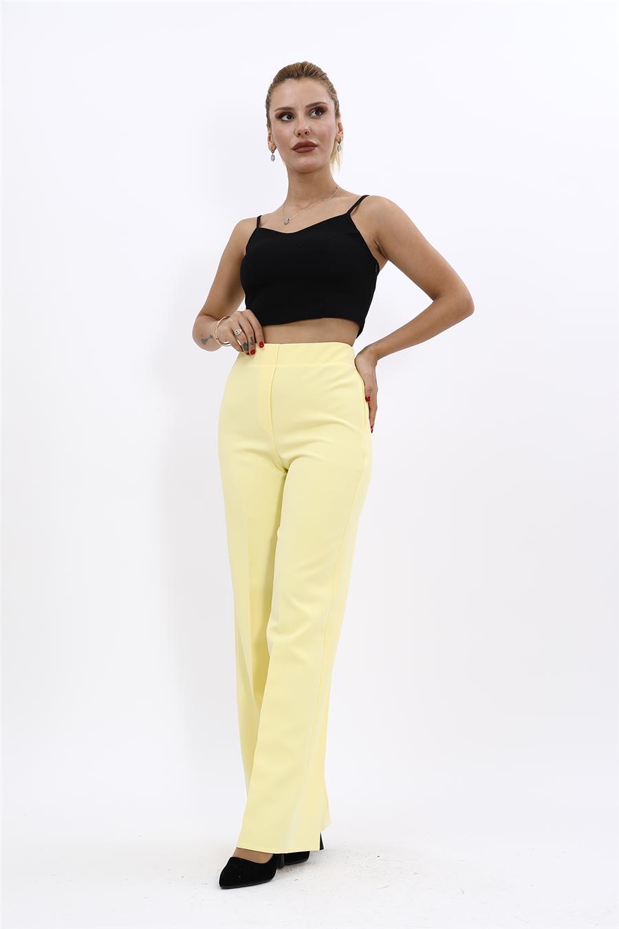 Bol Paça Pantolon-Sarı - 5002100