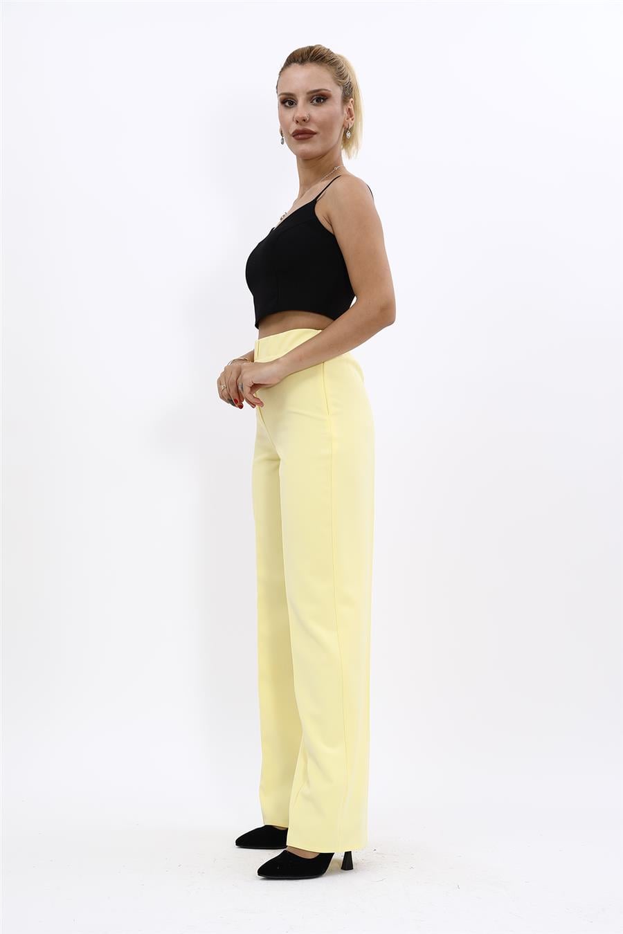 Bol Paça Pantolon-Sarı - 5002100