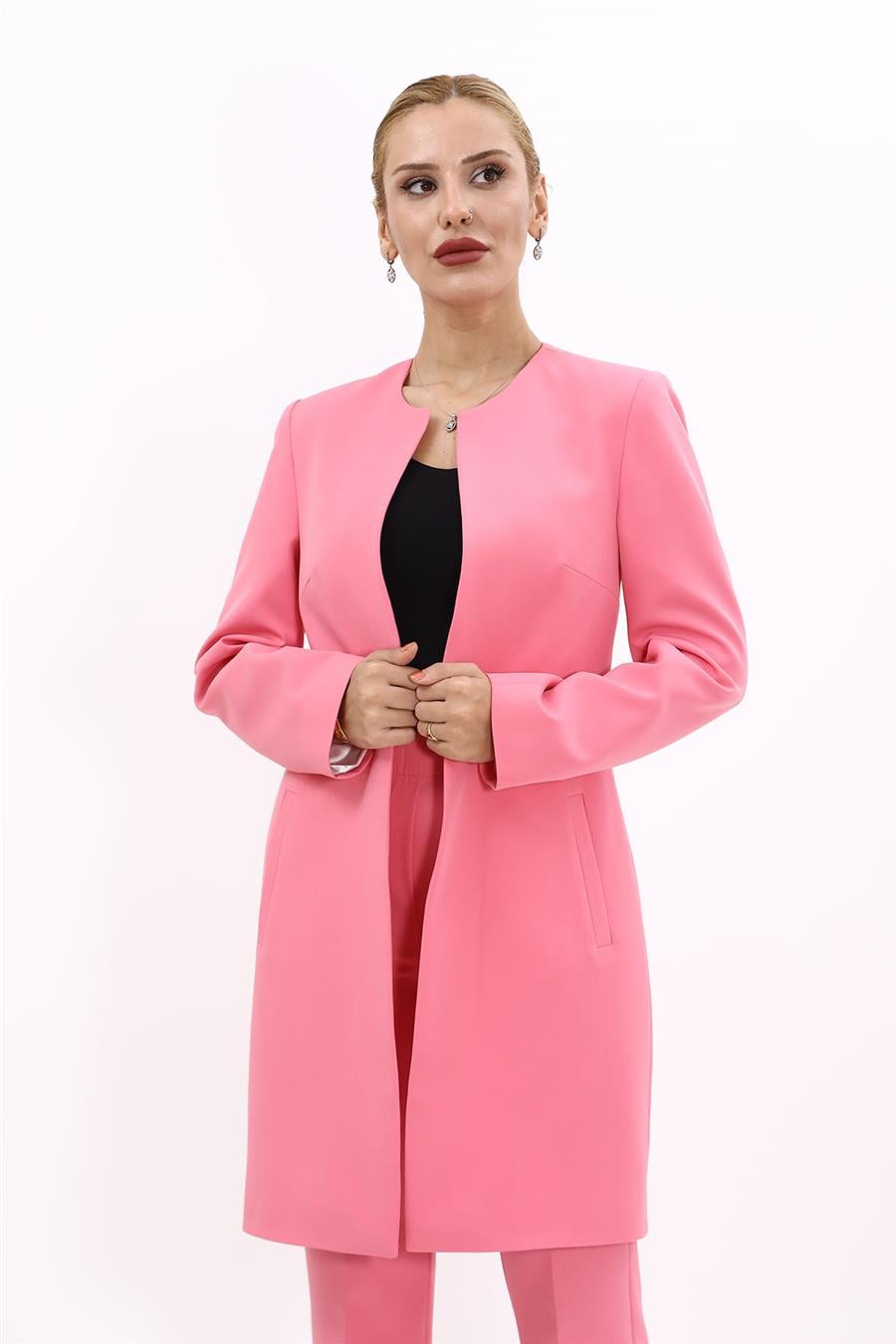 Düz Ceket-Pembe - 1005100