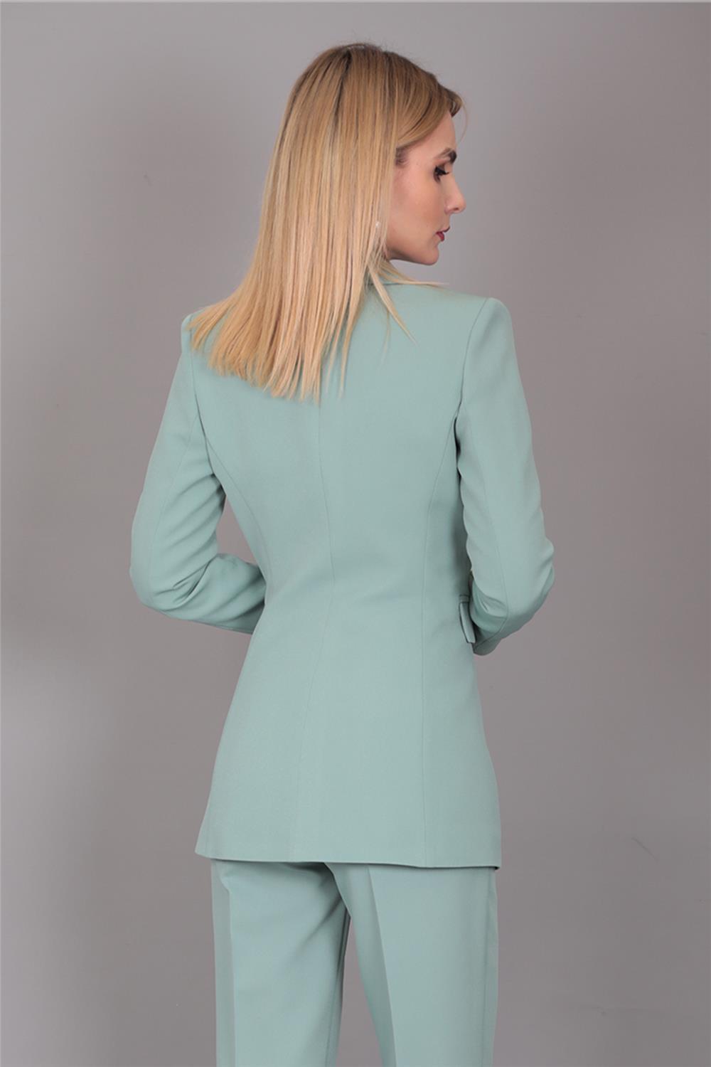 Erkek Yaka Kuruvaze Blazer Ceket-Çağla
