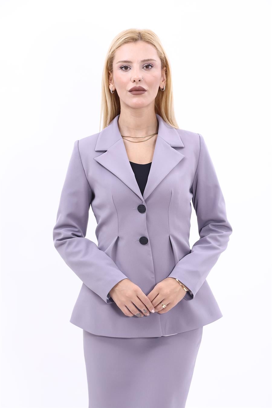 Erkek Yaka Önleri Pileli Ceket-Antrasit