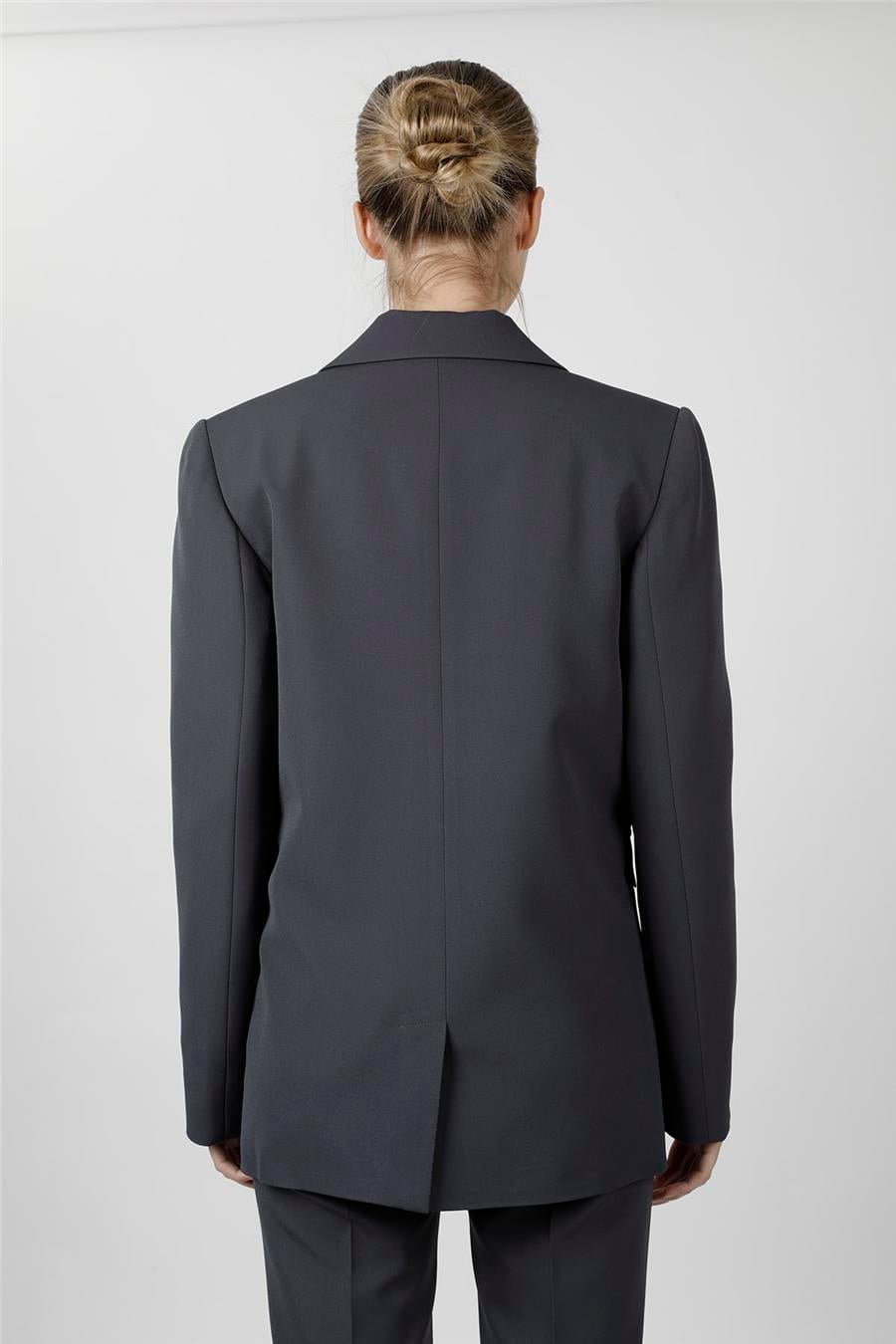 Erkek Yaka Oversize Ceket-Füme