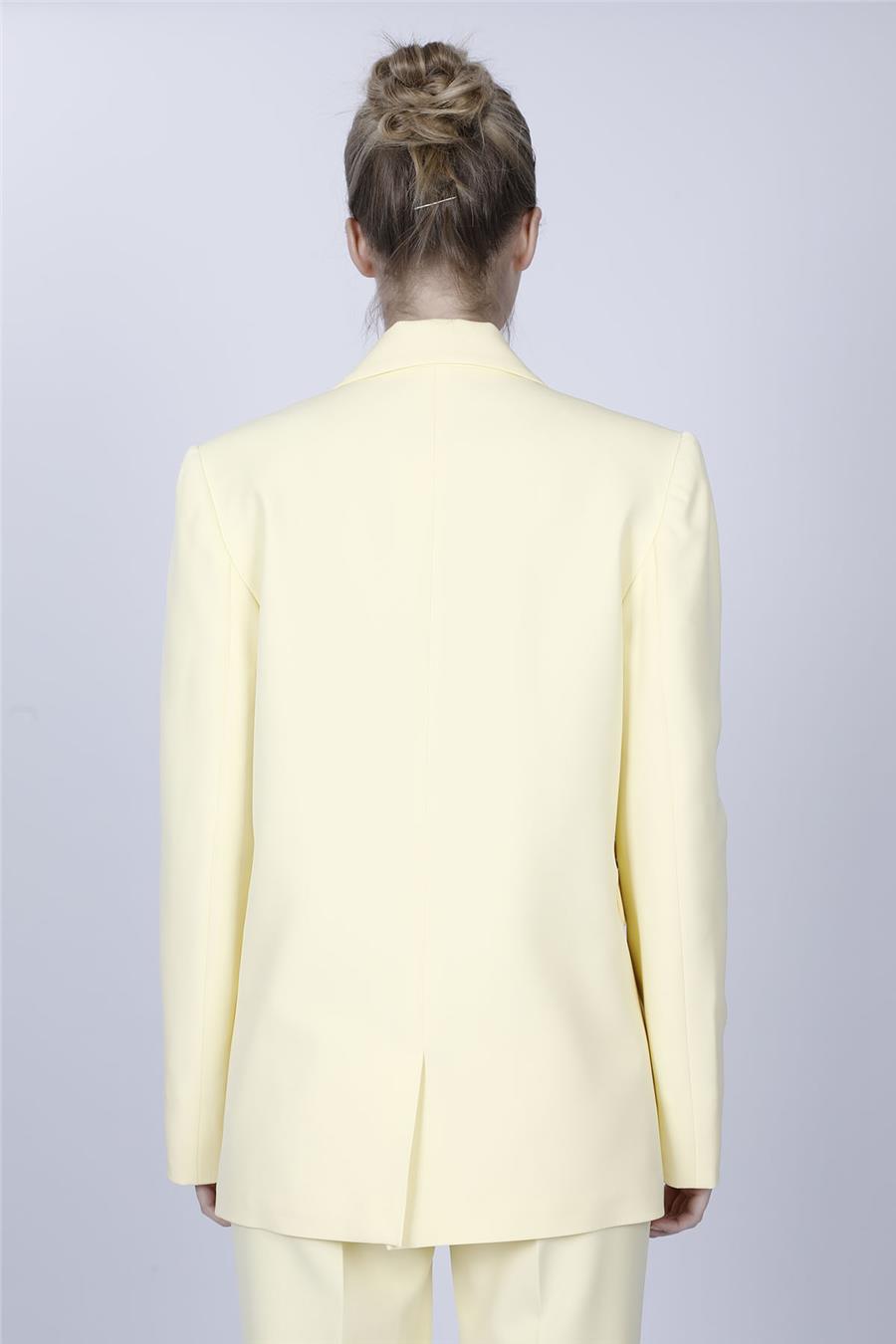Erkek Yaka Oversize Ceket-Sarı
