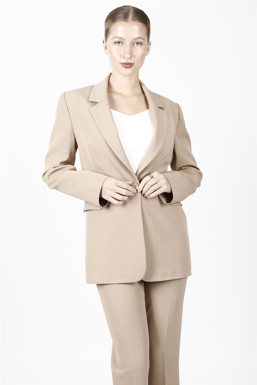Erkek Yaka Oversize Ceket-Taş