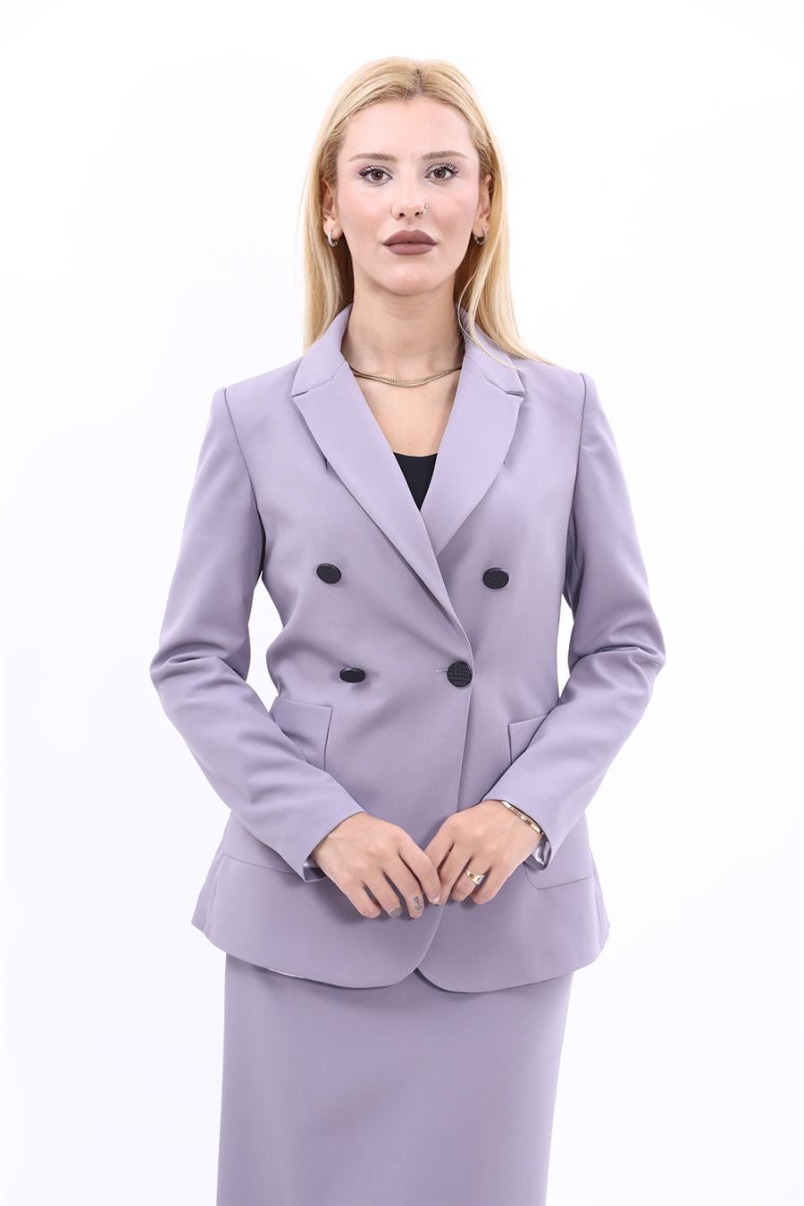Erkek Yaka Torba Cepli Klasik Ceket-Antrasit