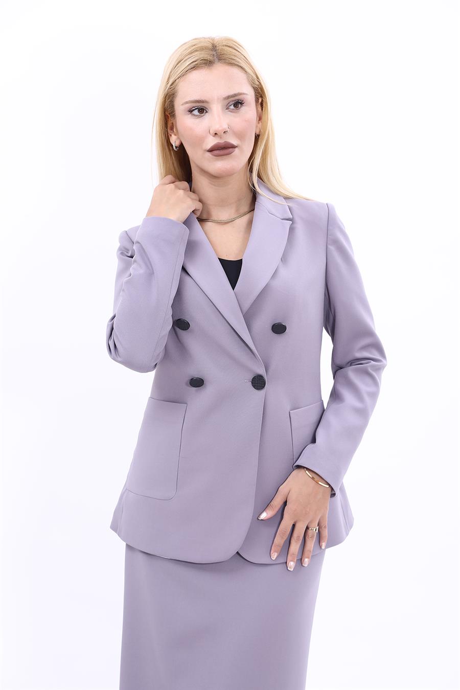 Erkek Yaka Torba Cepli Klasik Ceket-Antrasit