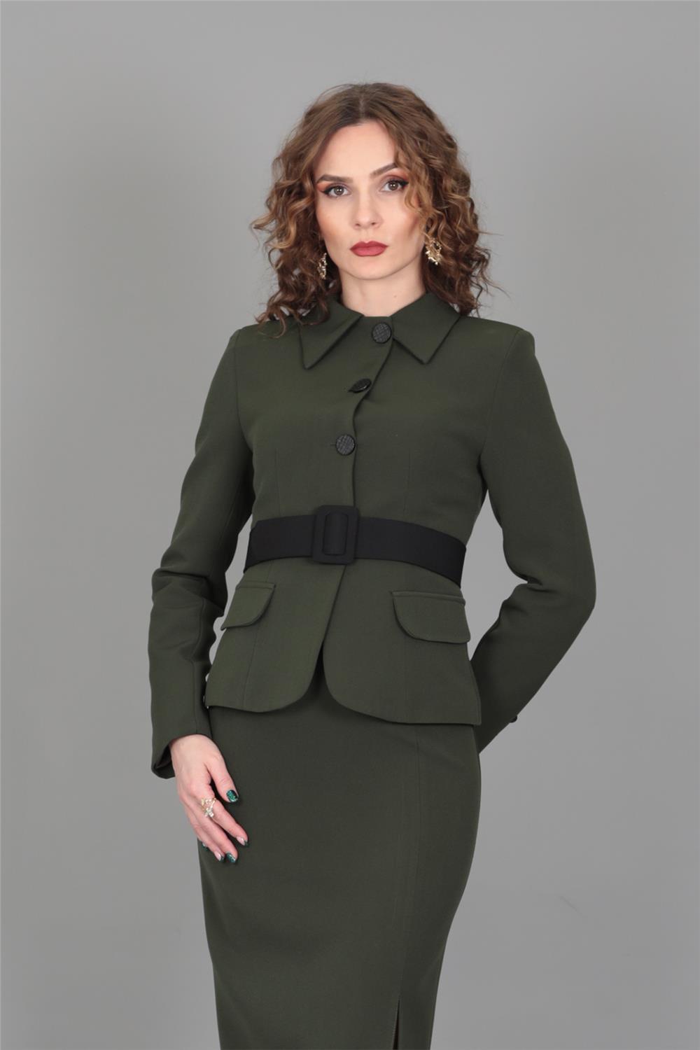 Gömlek Yaka Klasik Ceket-Haki - 1054100