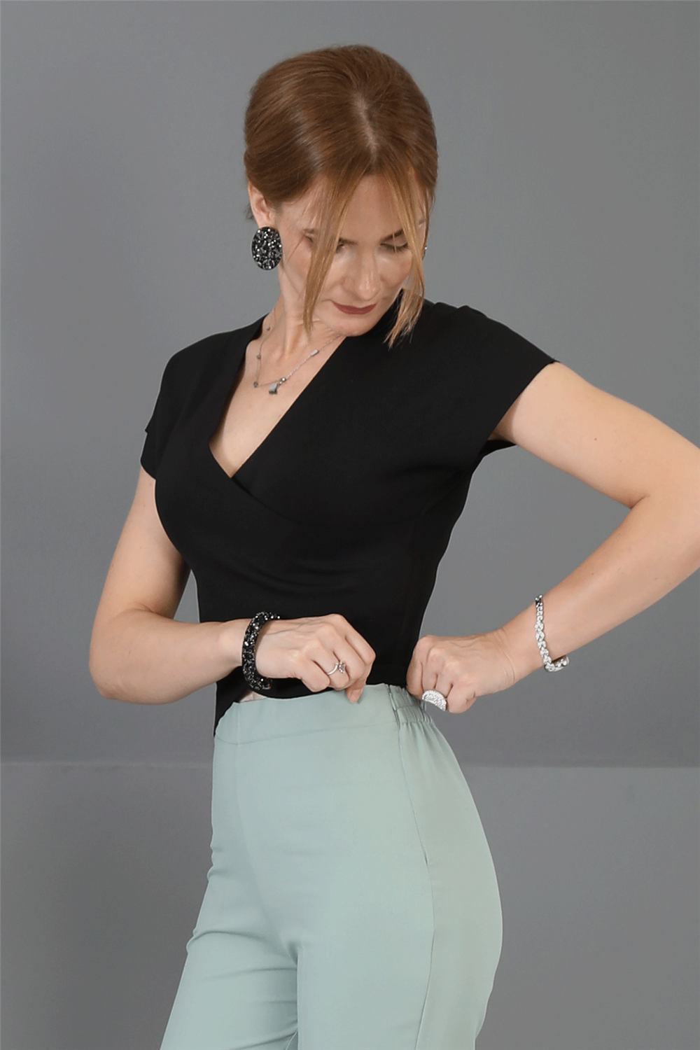 İspanyol Paça Pantolon-Çağla