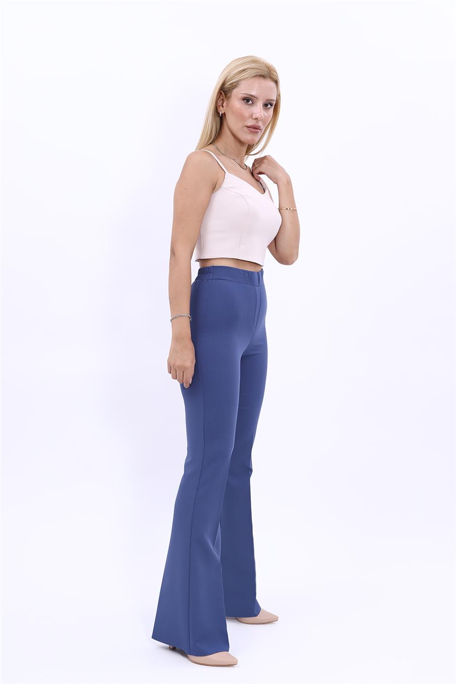 İspanyol Paça Pantolon-İndigo