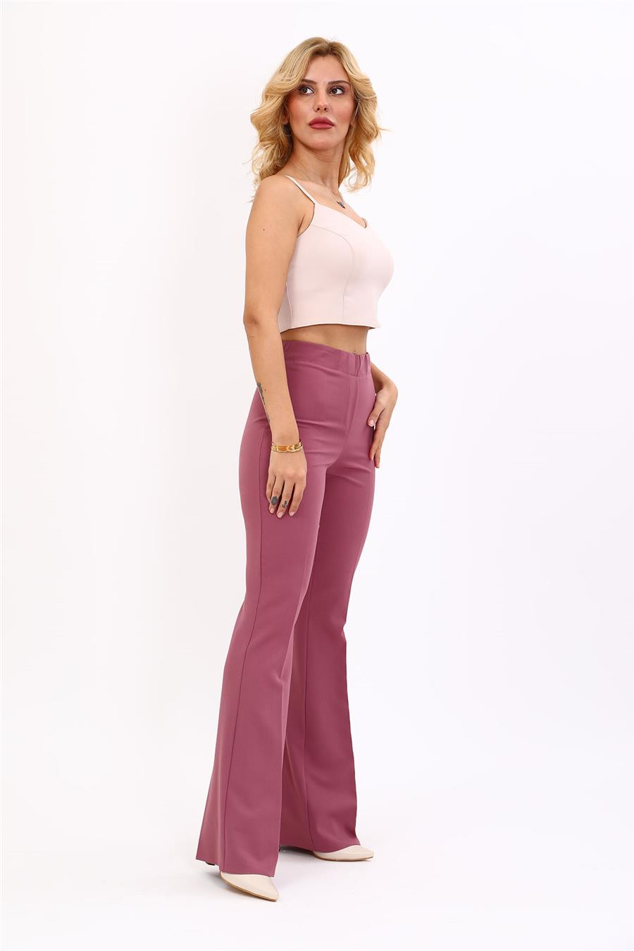 İspanyol Paça Pantolon-Rose - 5003100