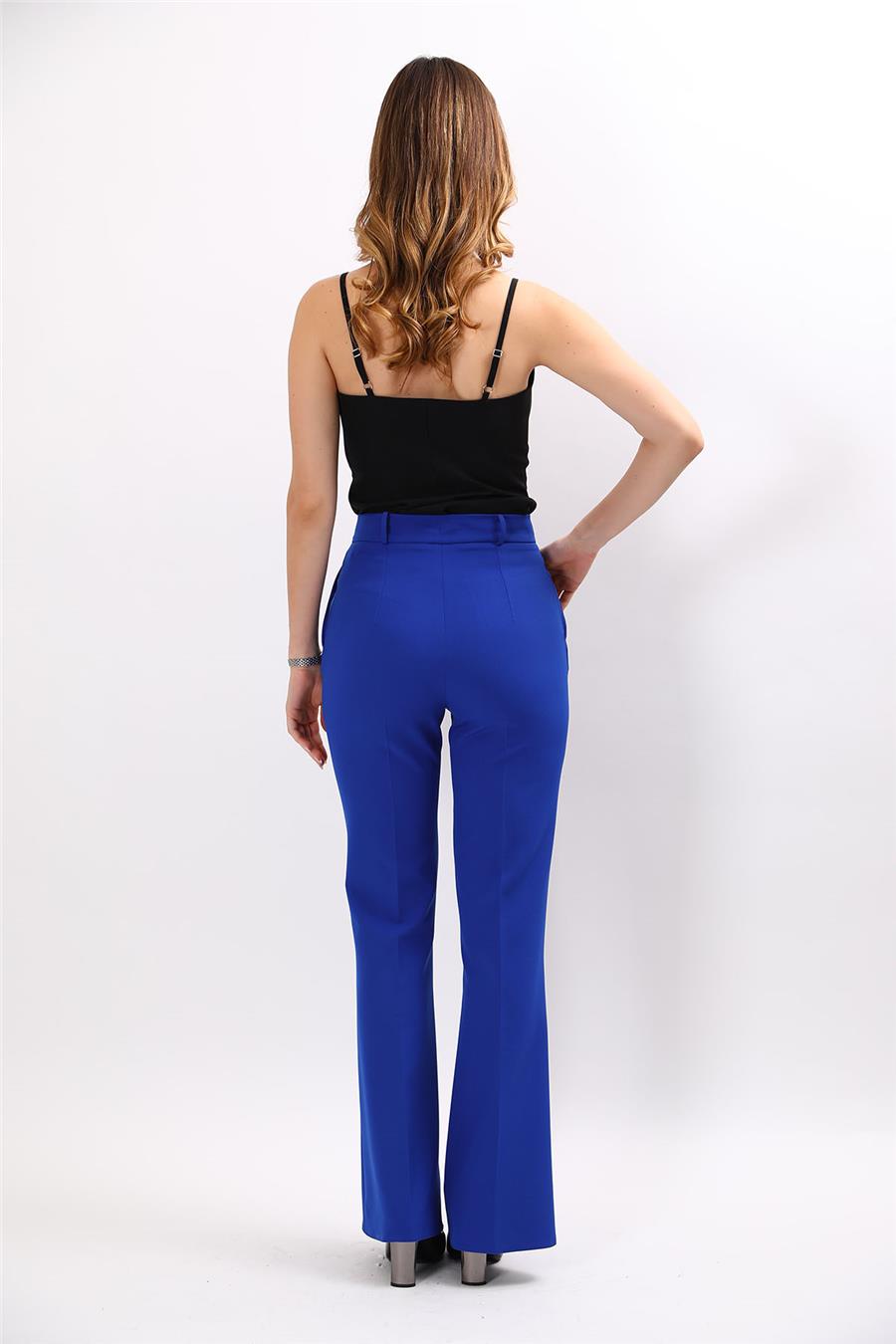 Kemerli İspanyol Paça Pantolon-Saks - 5006100