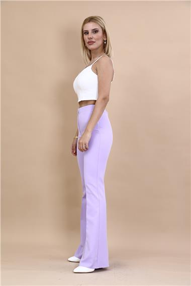 İspanyol Paça Pantolon-Menekşe