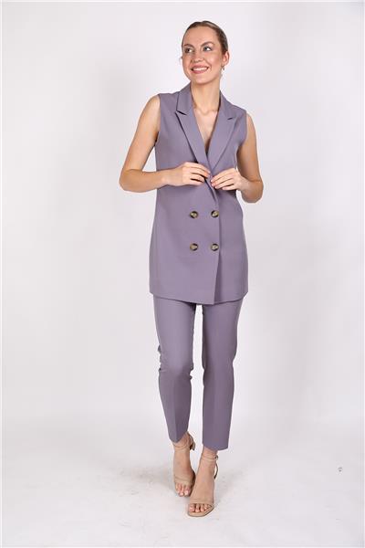  Midi Boy Klasik Yelek & Boru Paça Pantolon-Antrasit