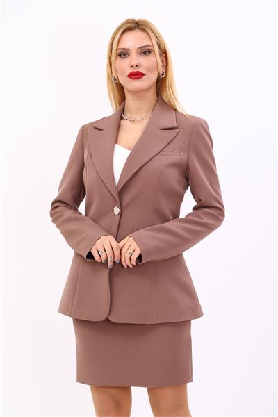  Yakalı Klasik Ceket-Kahve