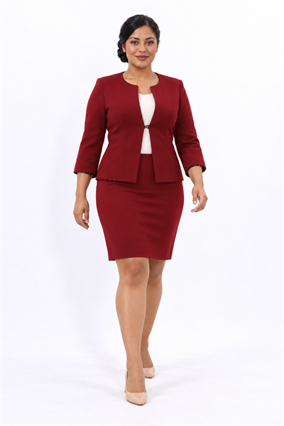 1015502 KADIN TAKIM ELBİSE-Bordo