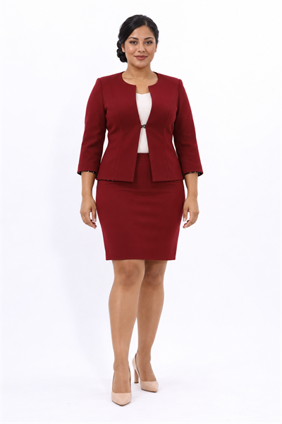 1015502 KADIN TAKIM ELBİSE-Bordo