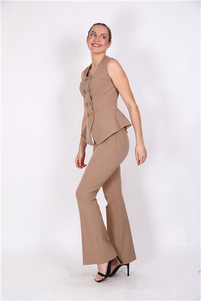 Aller Yelek & İspanyol  Paça Pantolon Takım-Taş