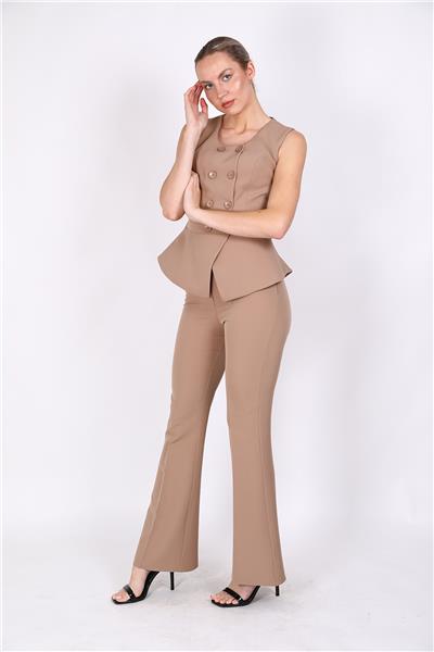 Aller Yelek & İspanyol  Paça Pantolon Takım-Taş