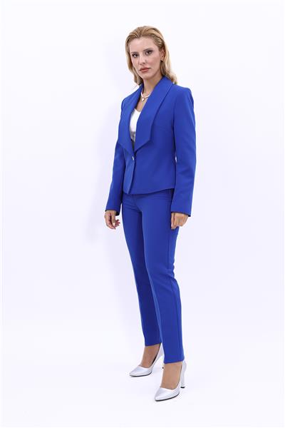 Amerikan Yaka Kısa Klasik Ceket & Dar Paça Pantolon-Saks