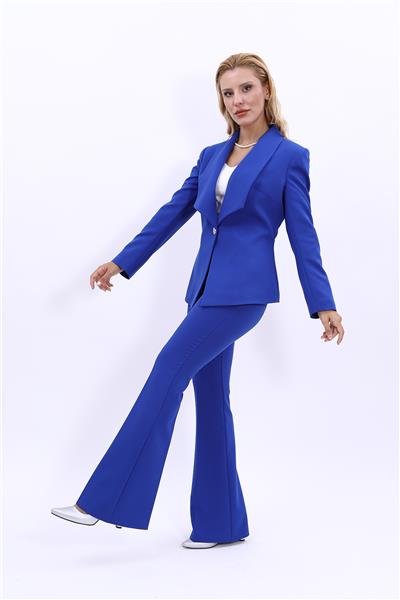 Amerikan Yaka Klasik Ceket & İspanyol Paça Pantolon-Saks