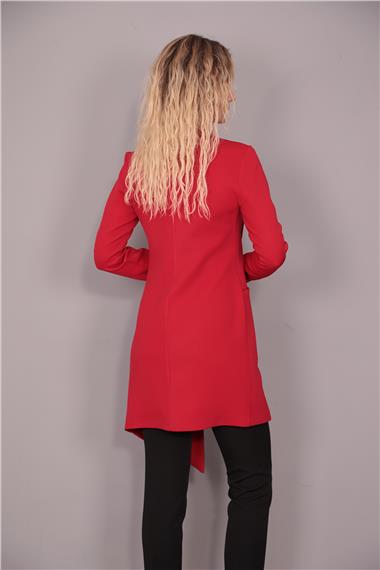 Asimetrik Ceket-Kırmızı