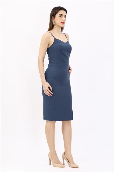 Askılı Modern Kadın Elbise-Füme