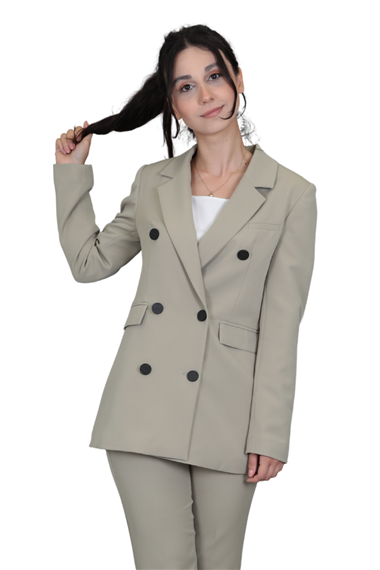Erkek Yaka Kuruvaze Blazer Ceket-Bambu