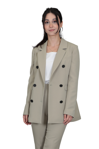 Erkek Yaka Kuruvaze Blazer Ceket-Bambu