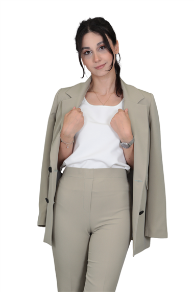 Erkek Yaka Kuruvaze Blazer Ceket-Bambu