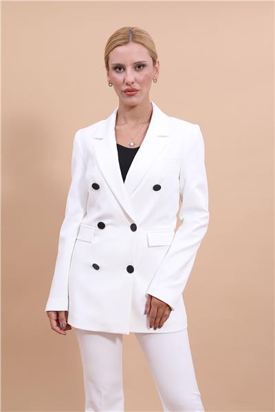 Blazer Ceket-Beyaz