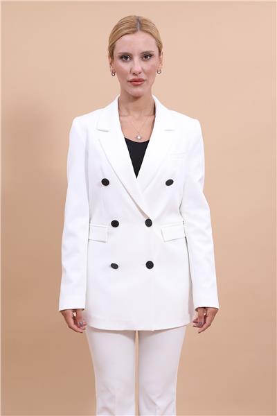 Blazer Ceket-Beyaz