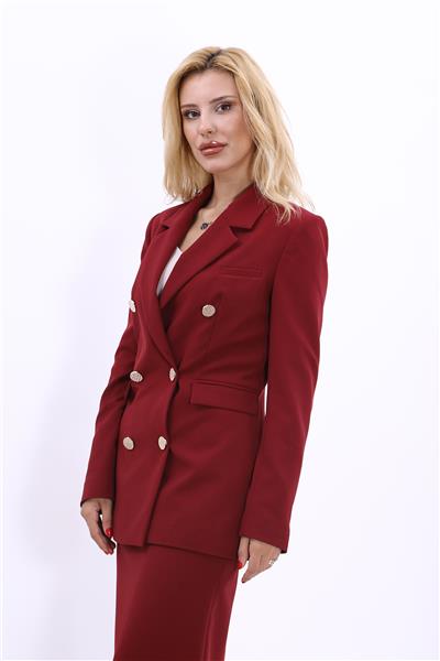 Blazer Ceket-Bordo