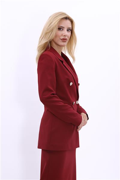 Blazer Ceket-Bordo