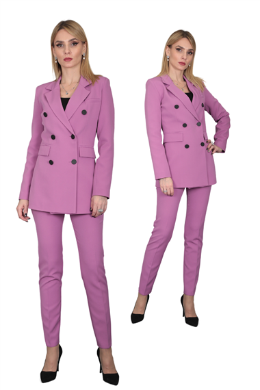 Erkek Yaka Kuruvaze Blazer Ceket-Leylak