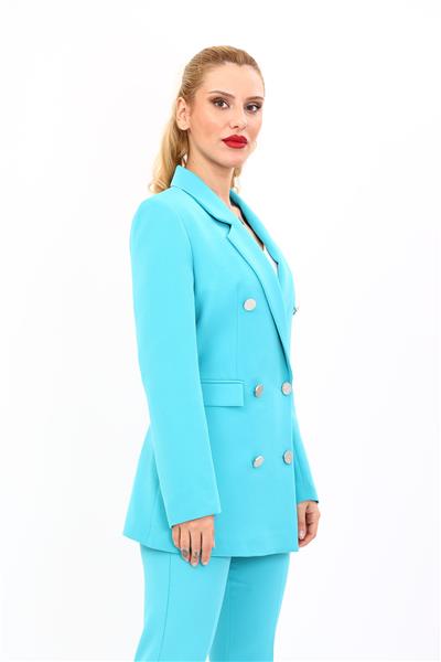 Blazer Ceket-Turkuaz