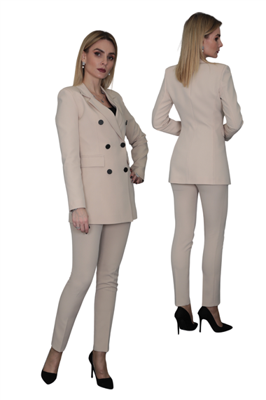 Erkek Yaka Kuruvaze Blazer Ceket-Vizon