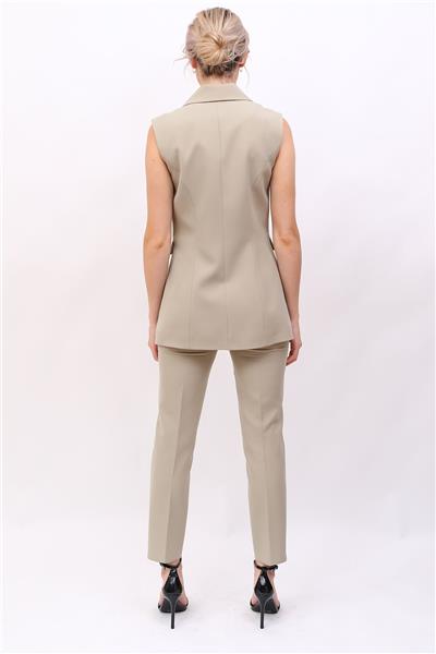 Blazer  Yelek & Boru Paça Pantolon-Bambu