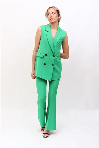 Blazer  Yelek & İspanyol Paça Pantolon-Yeşil