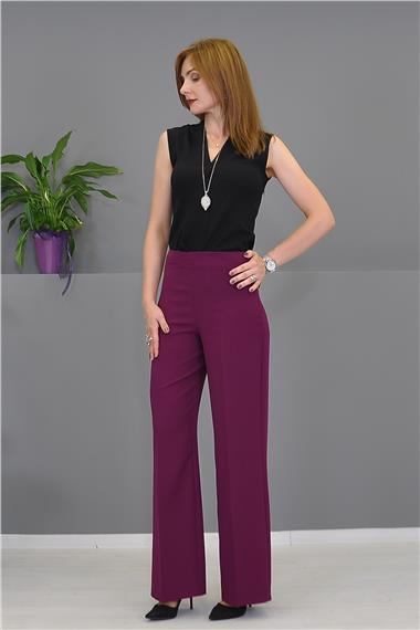 Bol Paça Pantolon-Mürdüm