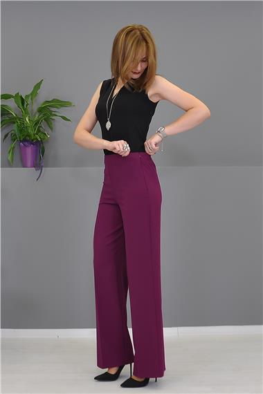 Bol Paça Pantolon-Mürdüm