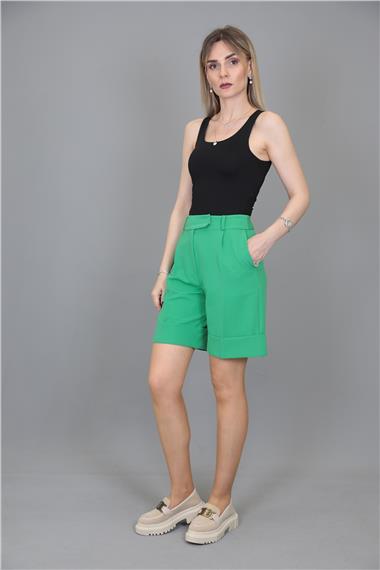 Duble Paça Şort-Yeşil