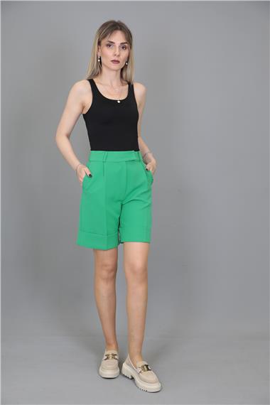 Duble Paça Şort-Yeşil
