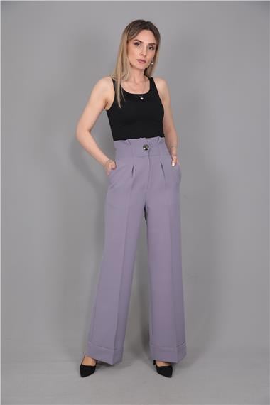 Duble Paça Yüksek Bel Pantolon-Antrasit