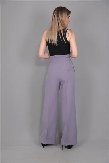 Duble Paça Yüksek Bel Pantolon-Antrasit